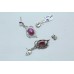 925 Sterling Silver Hanging Earrings Synthetic Star Sapphire Stone Length 1.2''